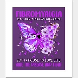 A Journey I Never Planned, Fibromyalgia Awareness, Purple Ribbon Butterfly Posters and Art